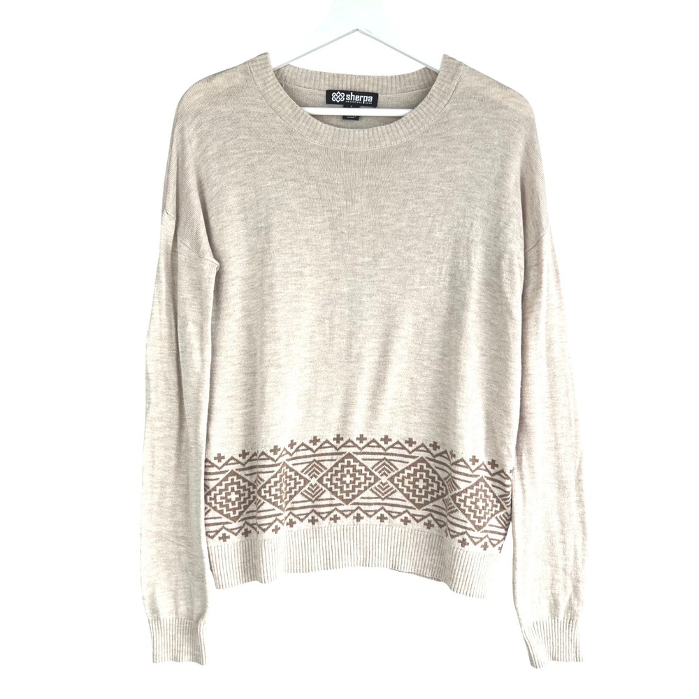 Sherpa Adventure Gear Womens Merino Wool Blend Pullover Sweater Beige S